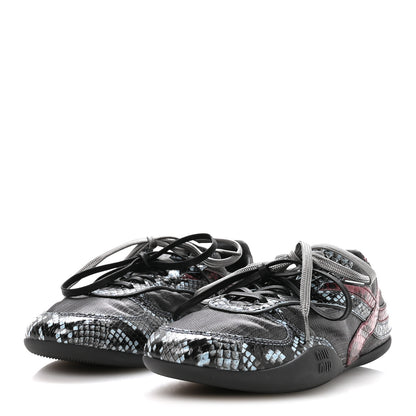 Miu Miu Nylon Technical Ayers Pitone Gymnasium Sneakers 38 Blue Multicolor 4 of 8