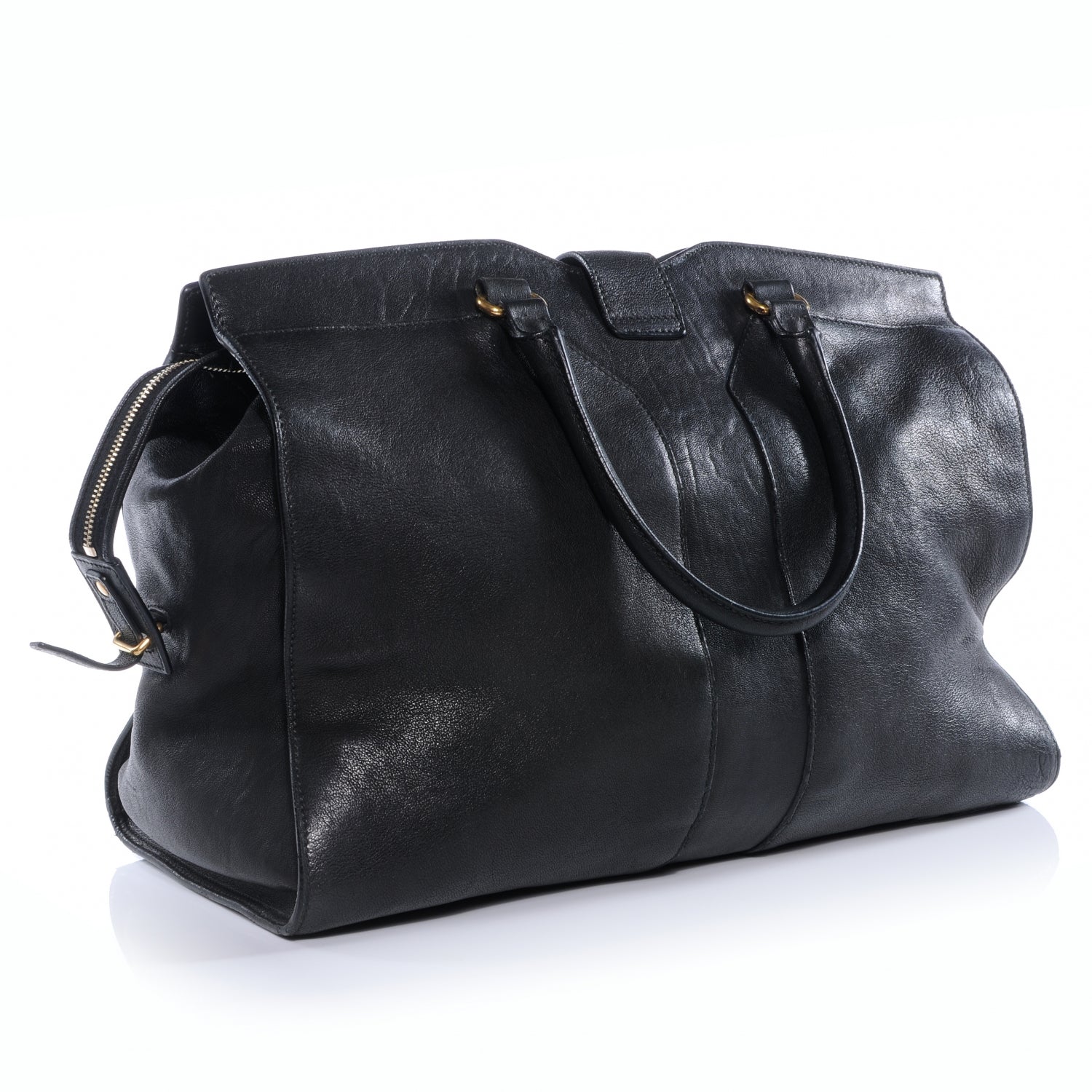 Saint Laurent Leather Large Cabas Chyc Black 3 of 7