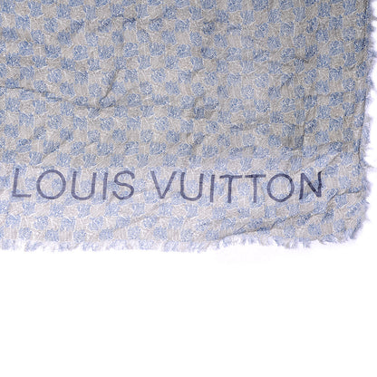 Louis Vuitton Cotton Linen Etole Damier Palm Stole Blue 6 of 8
