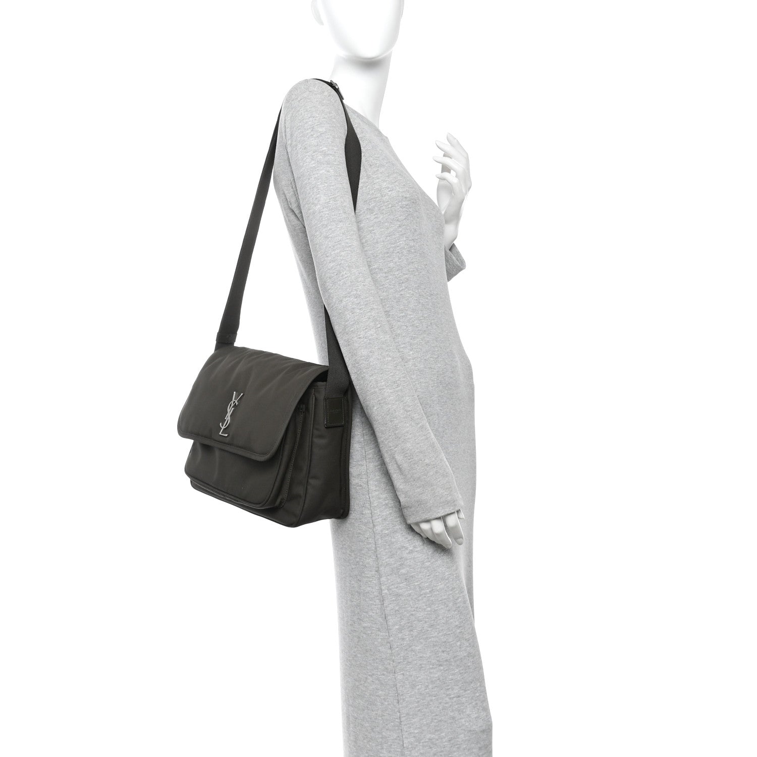 Saint Laurent Canvas Niki Messenger Dill Spice 2 of 11