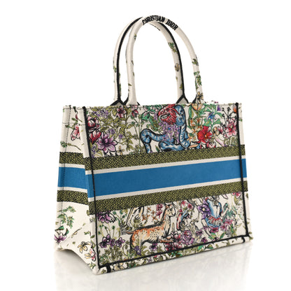 Christian Dior Canvas Embroidered Medium D-Constellation Book Tote Latte Multicolor 2 of 10