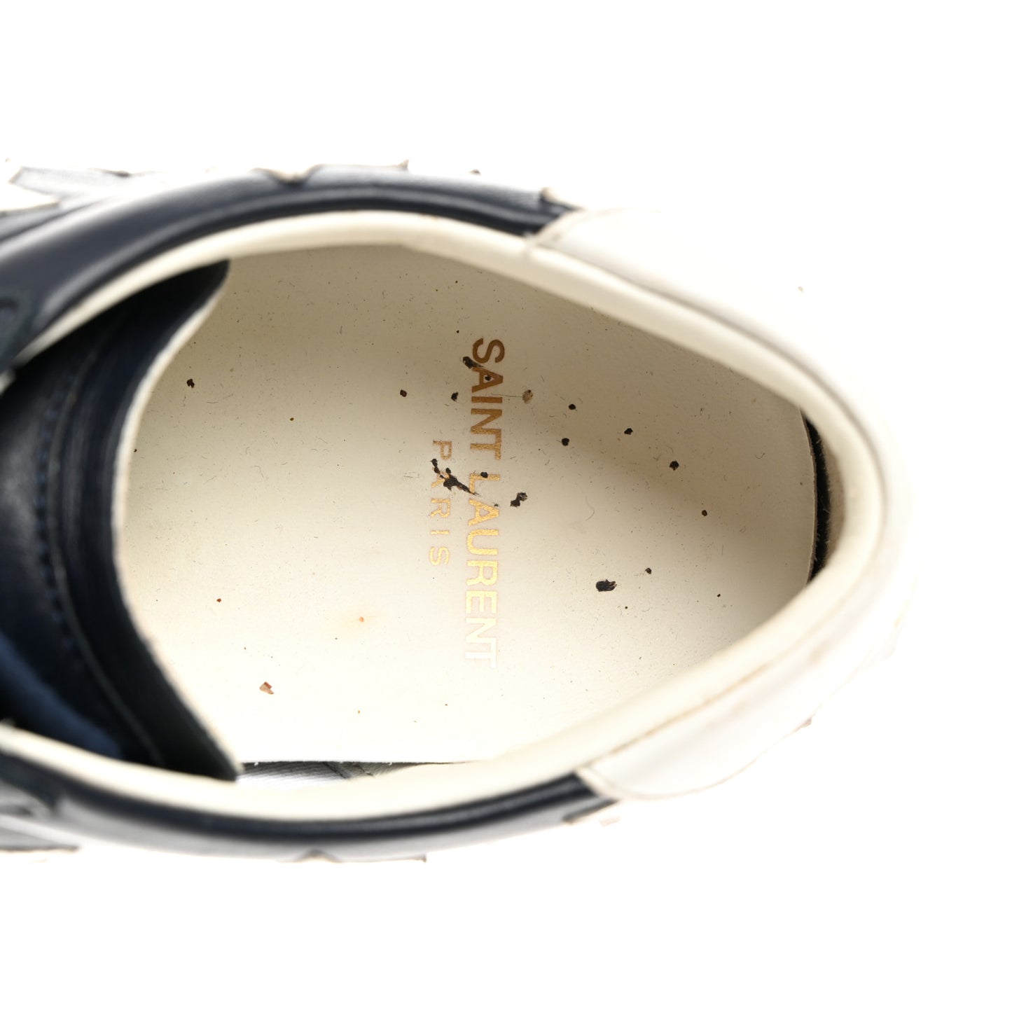 Calfskin Star Court Sneakers 37 Navy White Optique