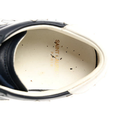 Saint Laurent Calfskin Star Court Sneakers 37 Navy White Optique 10 of 11