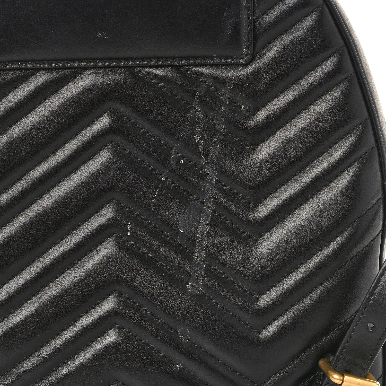 Gucci Calfskin Matelasse Animal Studs GG Marmont Dome Backpack Black 9 of 11