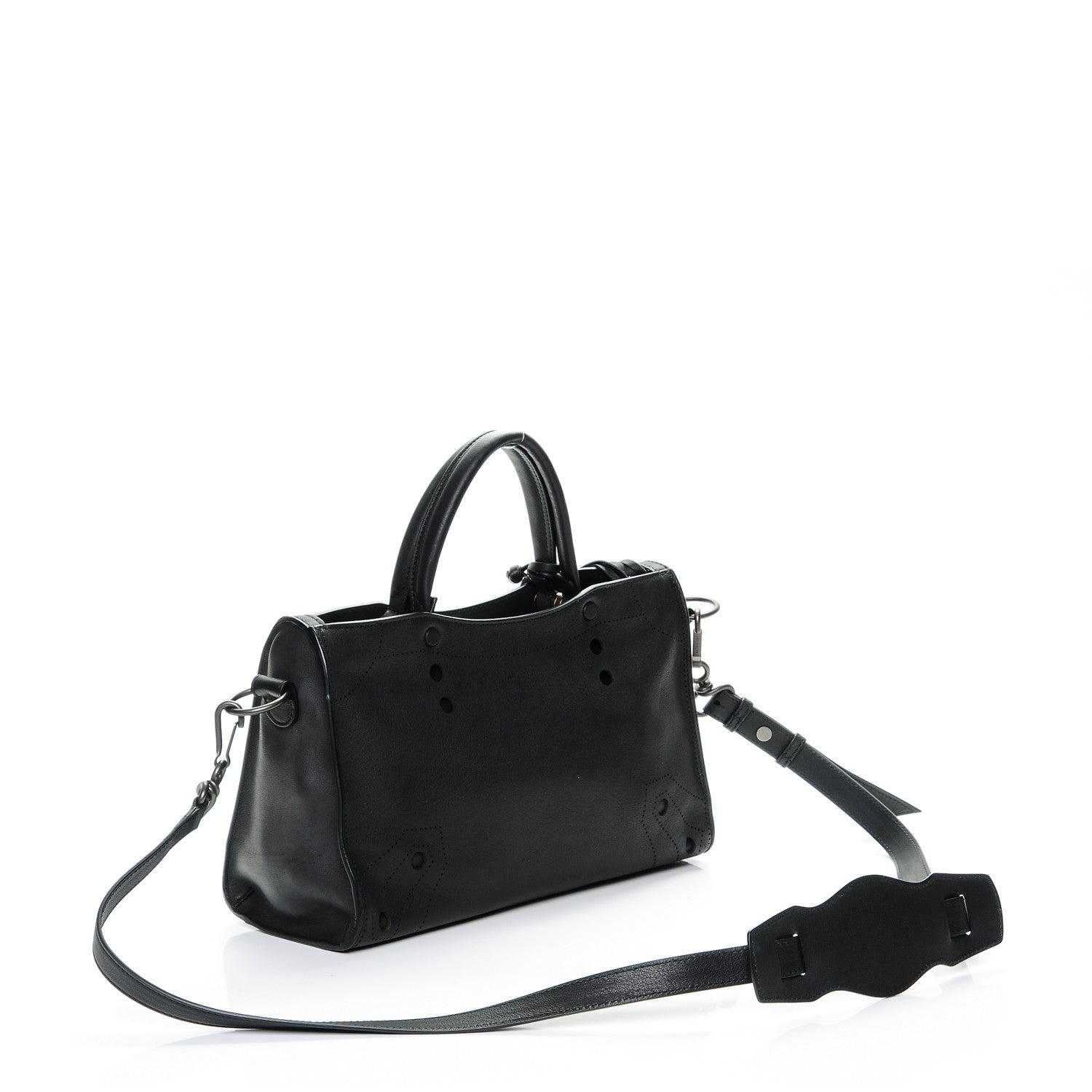 Balenciaga Veau Soyeux Perforated Blackout Hardware S City Black 3 of 6