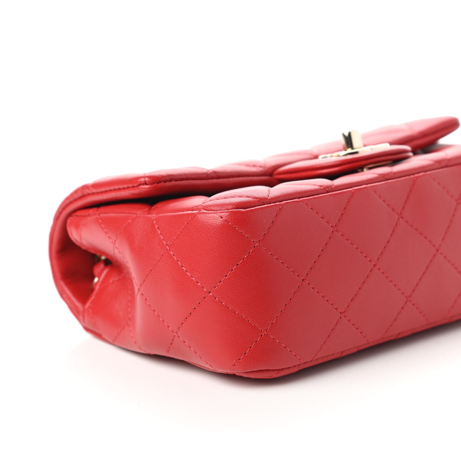 Chanel Lambskin Quilted Mini Rectangular Flap Red 6 of 11