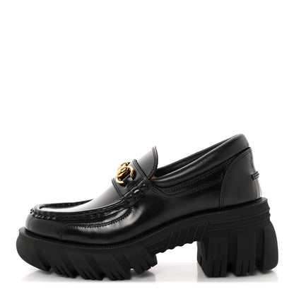 Gucci Magnum Calfskin Nappa Samoa Womens Horsebit Platform Chunky Lug Sole 40mm Loafers 36.5 Black 1 of 11
