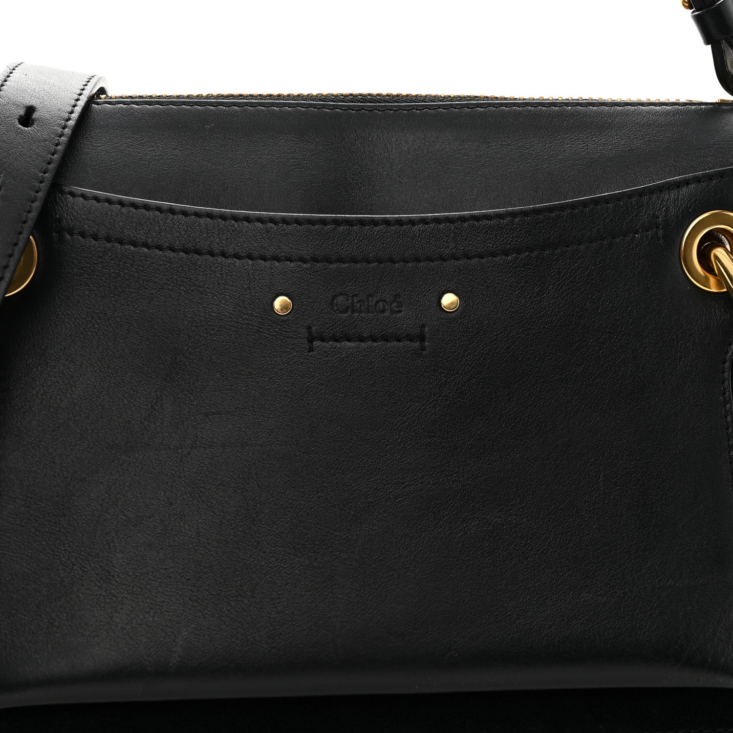 Chloe Calfskin Suede Small Roy Bag Black 8 of 14