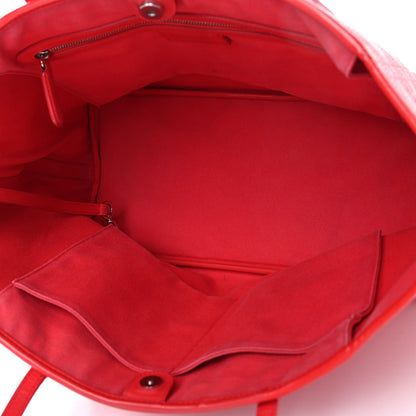 Christian Dior Coated Canvas Cannage Panarea Shopping Tote Red 4 of 5
