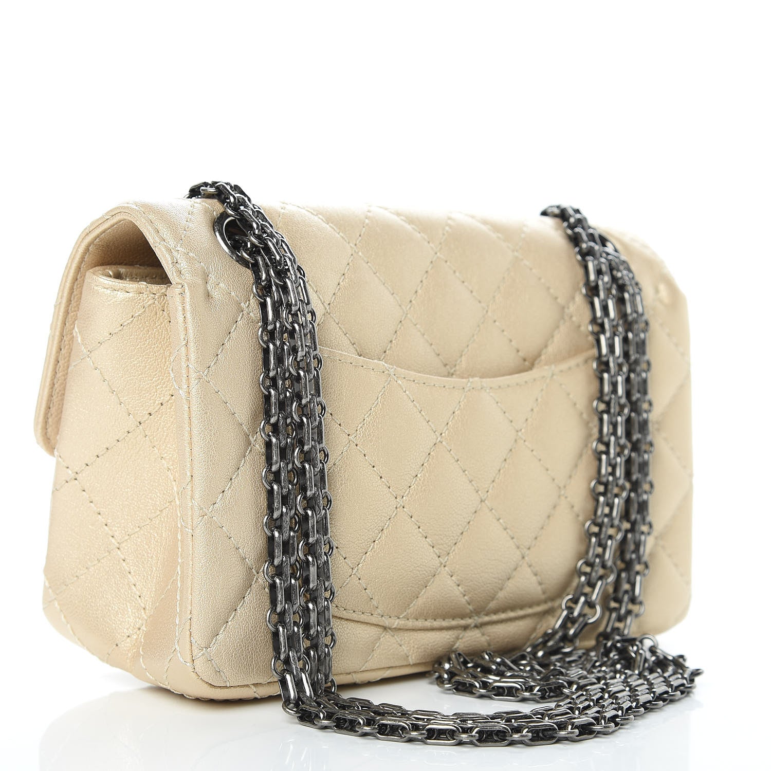 Chanel Metallic Sheepskin Quilted 2.55 Reissue Mini Flap Beige 3 of 12