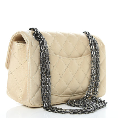 Chanel Metallic Sheepskin Quilted 2.55 Reissue Mini Flap Beige 3 of 12