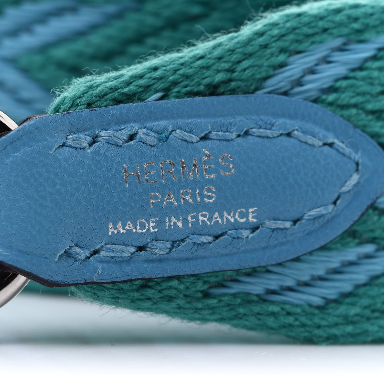 Hermes Toile Swift 25mm Sangle ZigZag Shoulder Strap Bleu Du Nord Vert Veronese 3 of 6