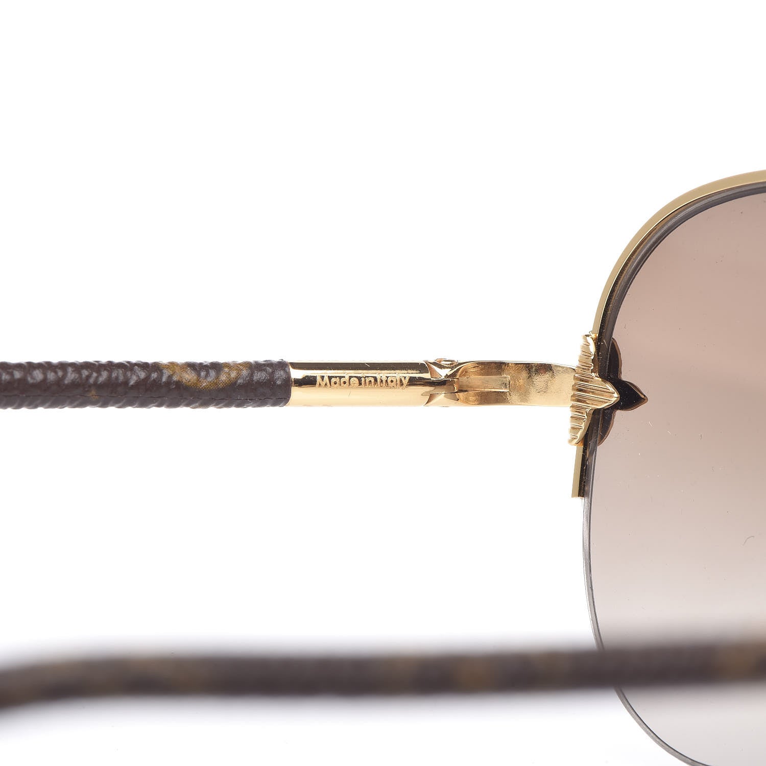 Louis Vuitton Monogram Petite Viola Pilote Aviator Sunglasses Z0571U Brown 5 of 7