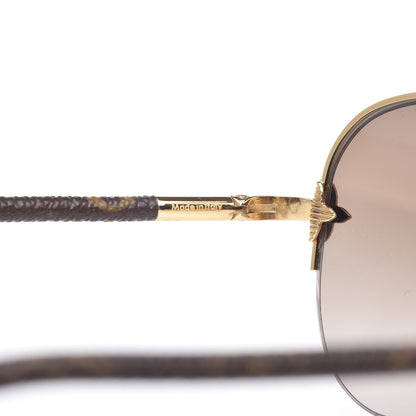 Louis Vuitton Monogram Petite Viola Pilote Aviator Sunglasses Z0571U Brown 5 of 7
