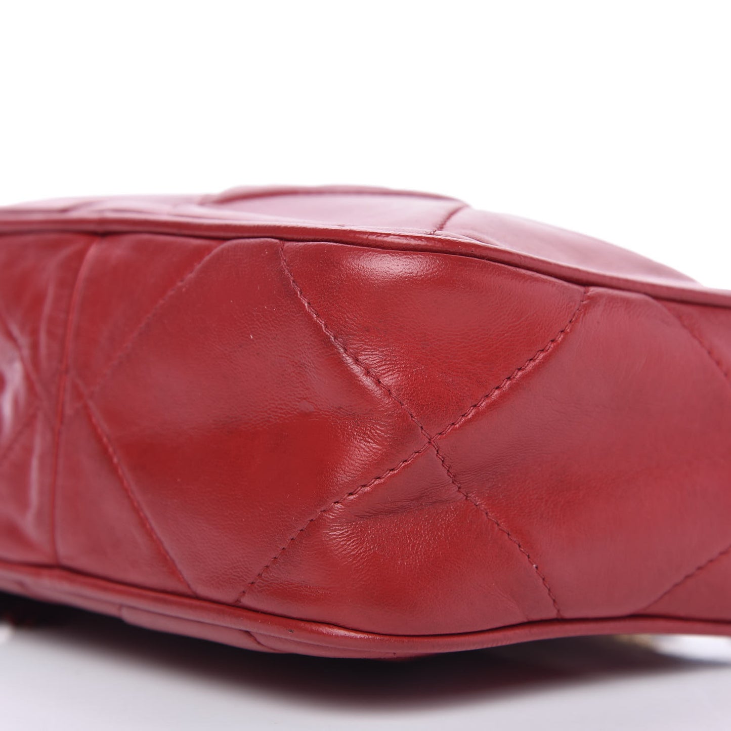 Lambskin Quilted Tassel Camera Case Red