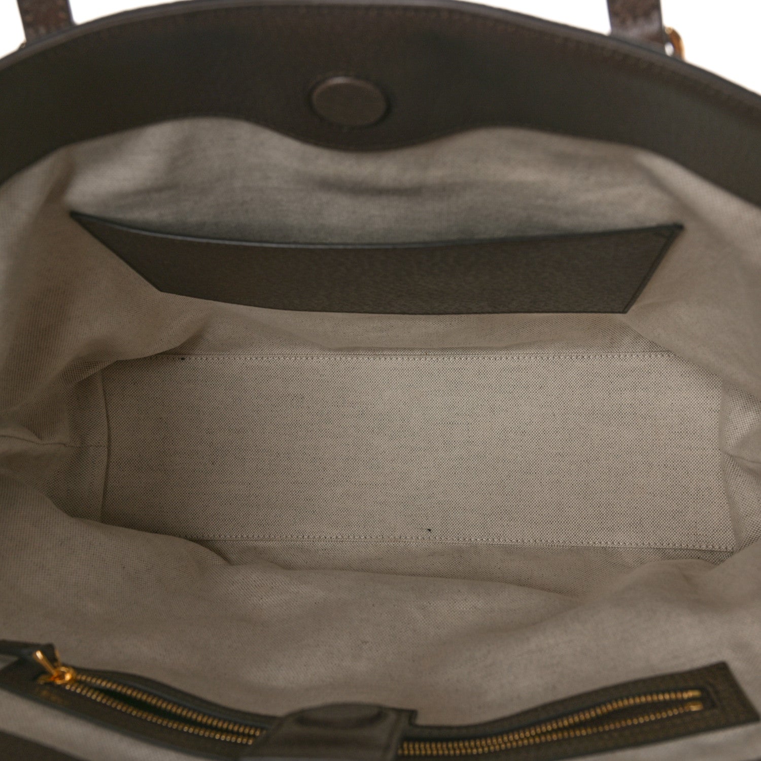 Gucci Monogram Jumbo GG Textured Dollar Calfskin Web Medium Ophidia Shopping Tote Camel Ebony 5 of 8