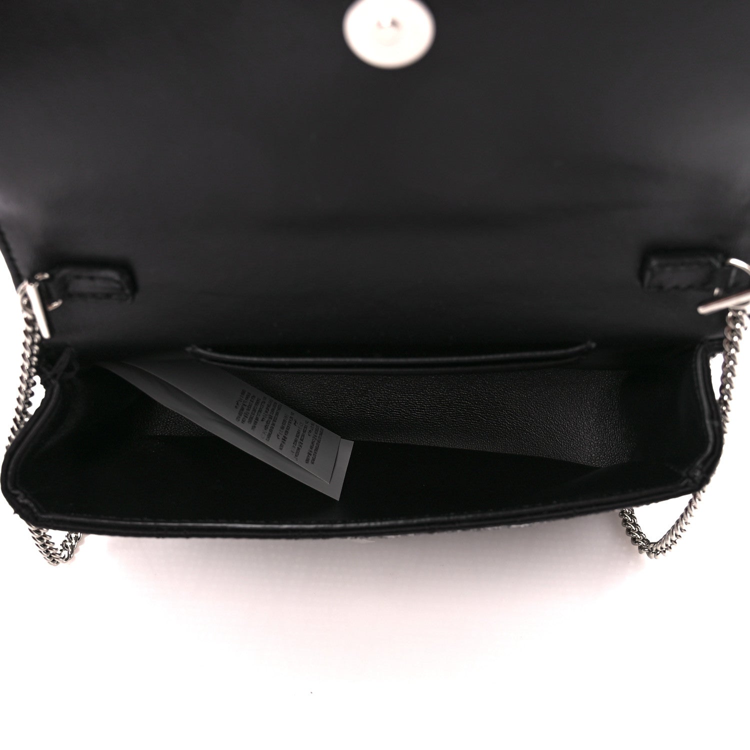 Versace Satin Crystal Virtus Mini Chain Shoulder Bag Black 5 of 11