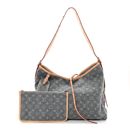 Louis Vuitton Monogram Denim CarryAll MM Washed Grey 3 of 11