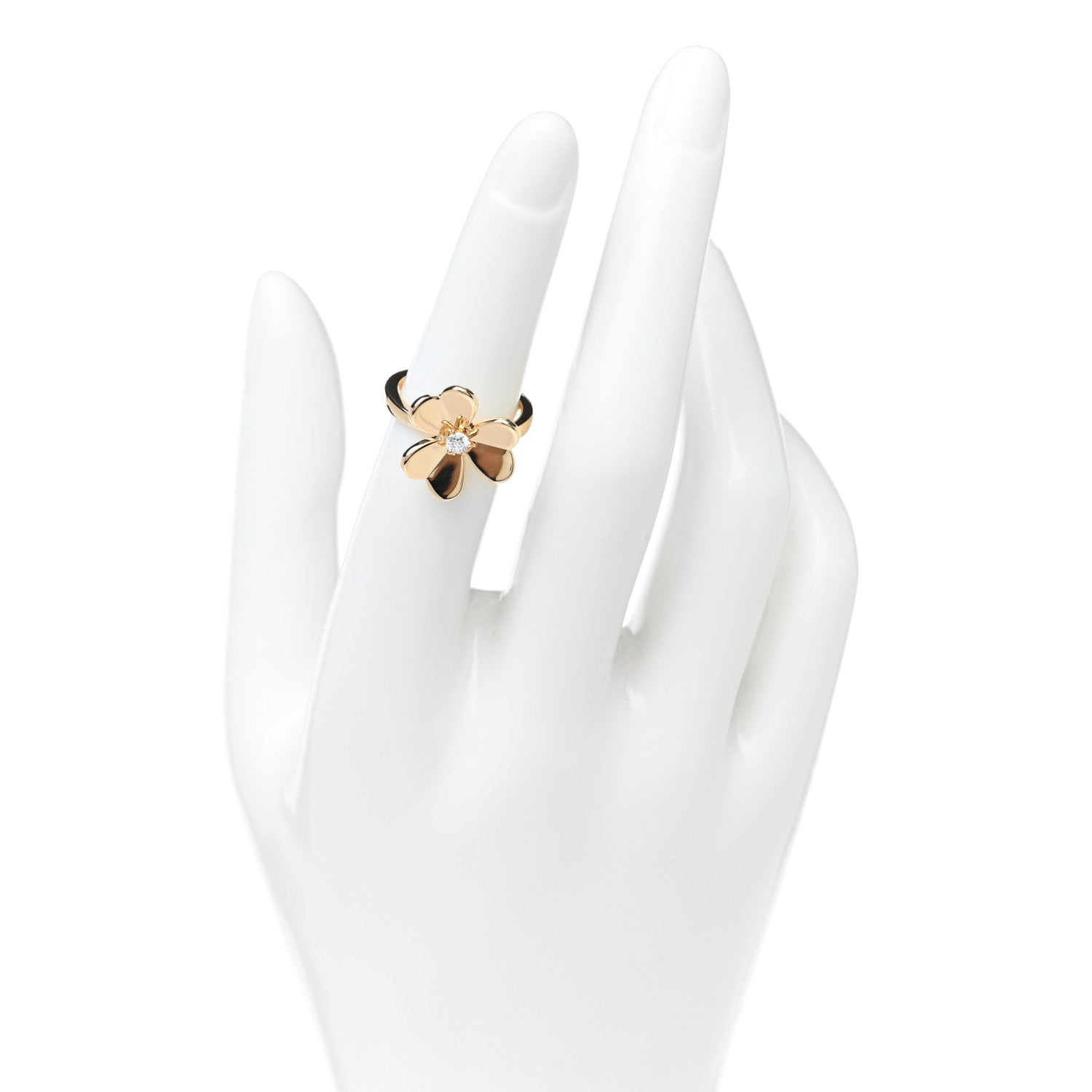 Van Cleef & Arpels 18K Yellow Gold Diamond Small Frivole Ring 49 4.75 2 of 4
