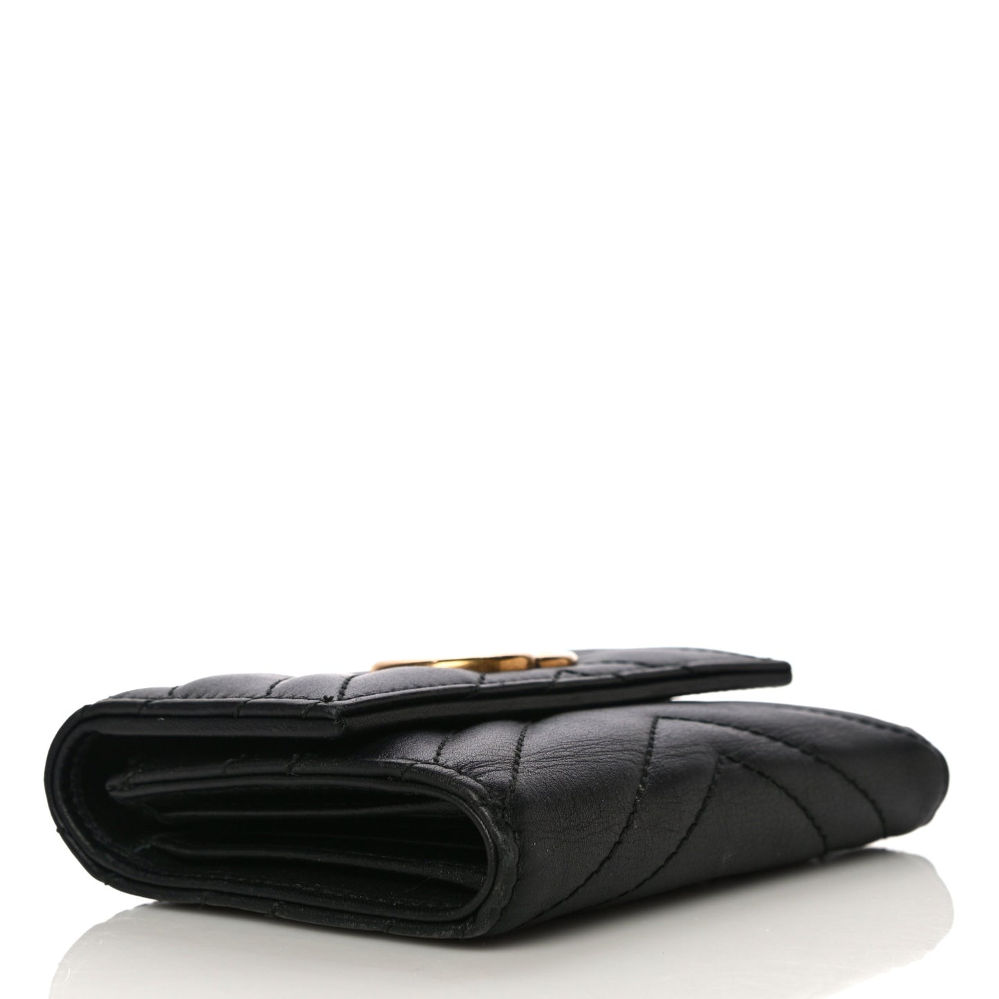 Calfskin Matelasse GG Marmont Wallet Black
