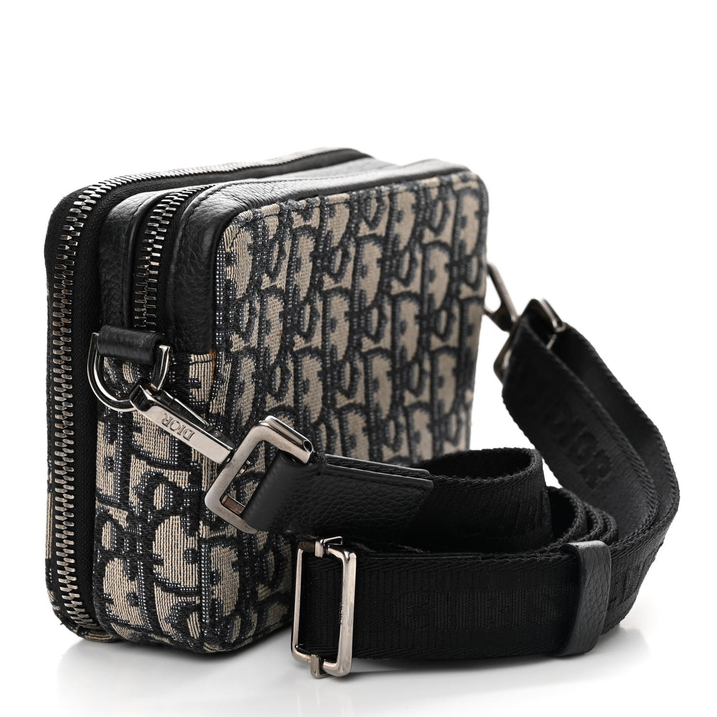Oblique Pouch Beige Black