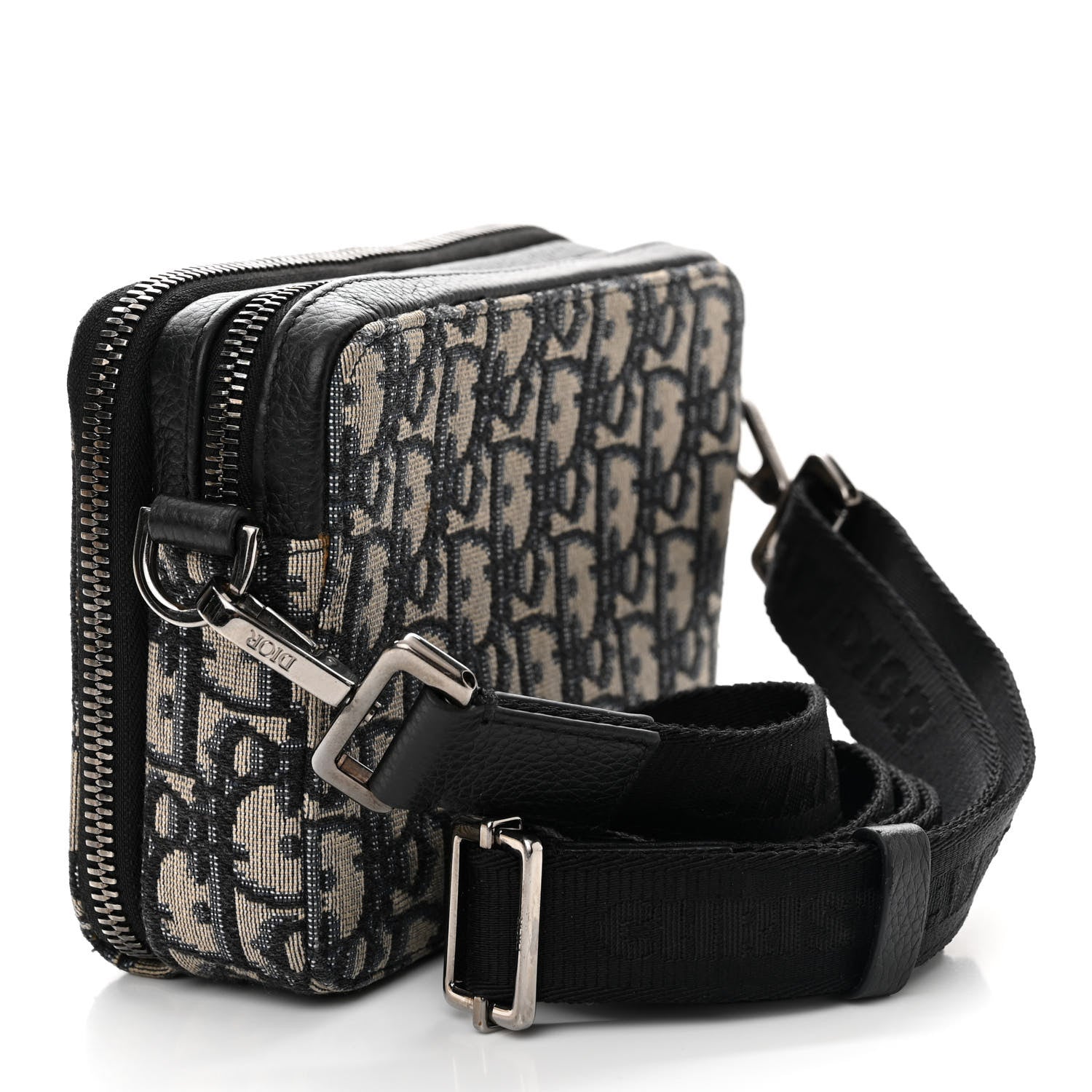 Christian Dior Oblique Pouch Beige Black 2 of 12