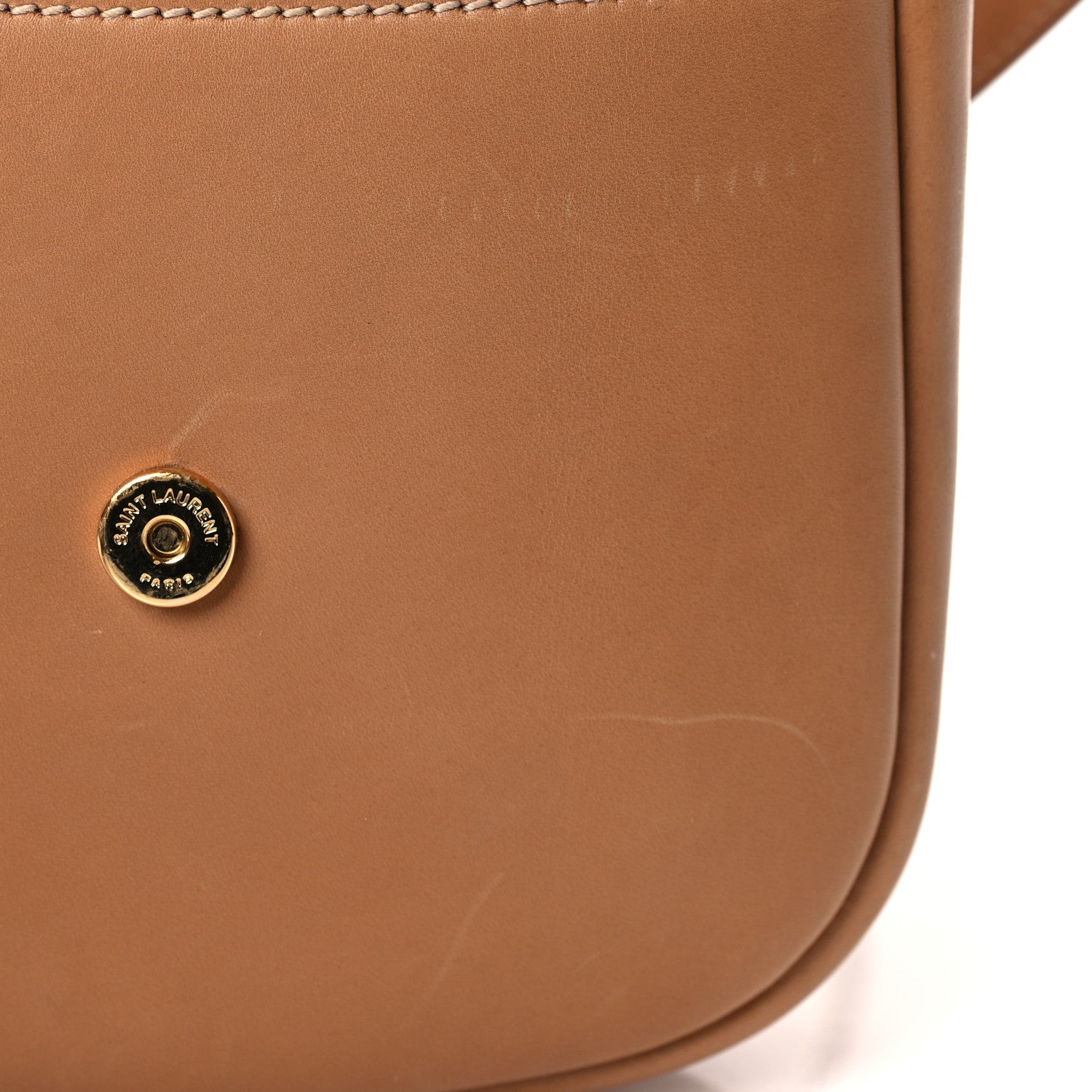 Saint Laurent Smooth Vintage Calfskin Small Kaia Satchel Brown Gold 11 of 11