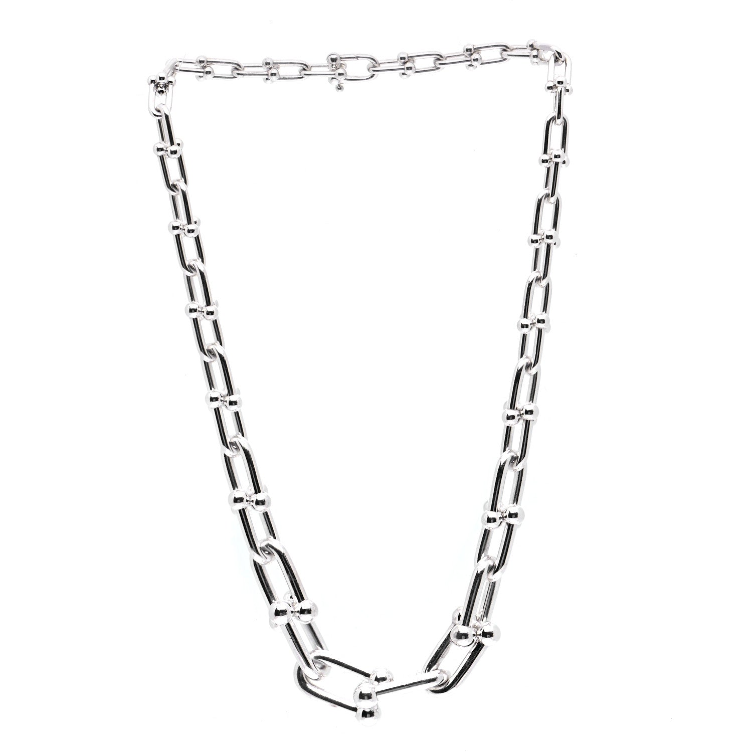 Tiffany Sterling Silver HardWear Graduated Link Necklace 2 of 7