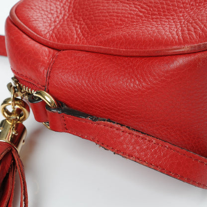 Gucci Pebbled Calfskin Small Soho Disco Bag Tabasco Red 12 of 15