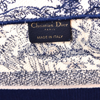 Christian Dior Canvas Embroidered Medium Dioriviera Toile De Jouy Book Tote Blue 6 of 8