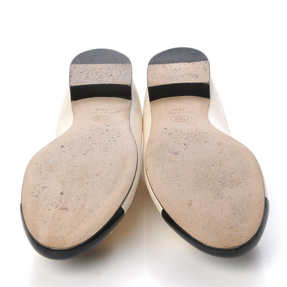 Chanel Lambskin Crystal CC Cap Toe Ballerina Flats 40.5 Beige Black 7 of 20
