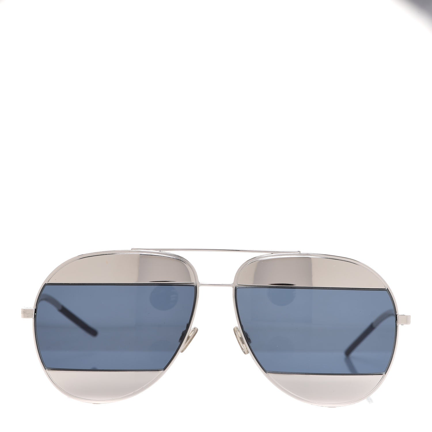 Christian Dior Split 1 Aviator Sunglasses Blue Silver 2 of 8