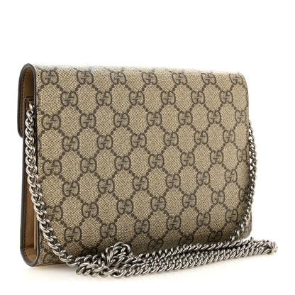 Gucci GG Supreme Monogram Mini Dionysus Chain Wallet Beige Taupe 3 of 11
