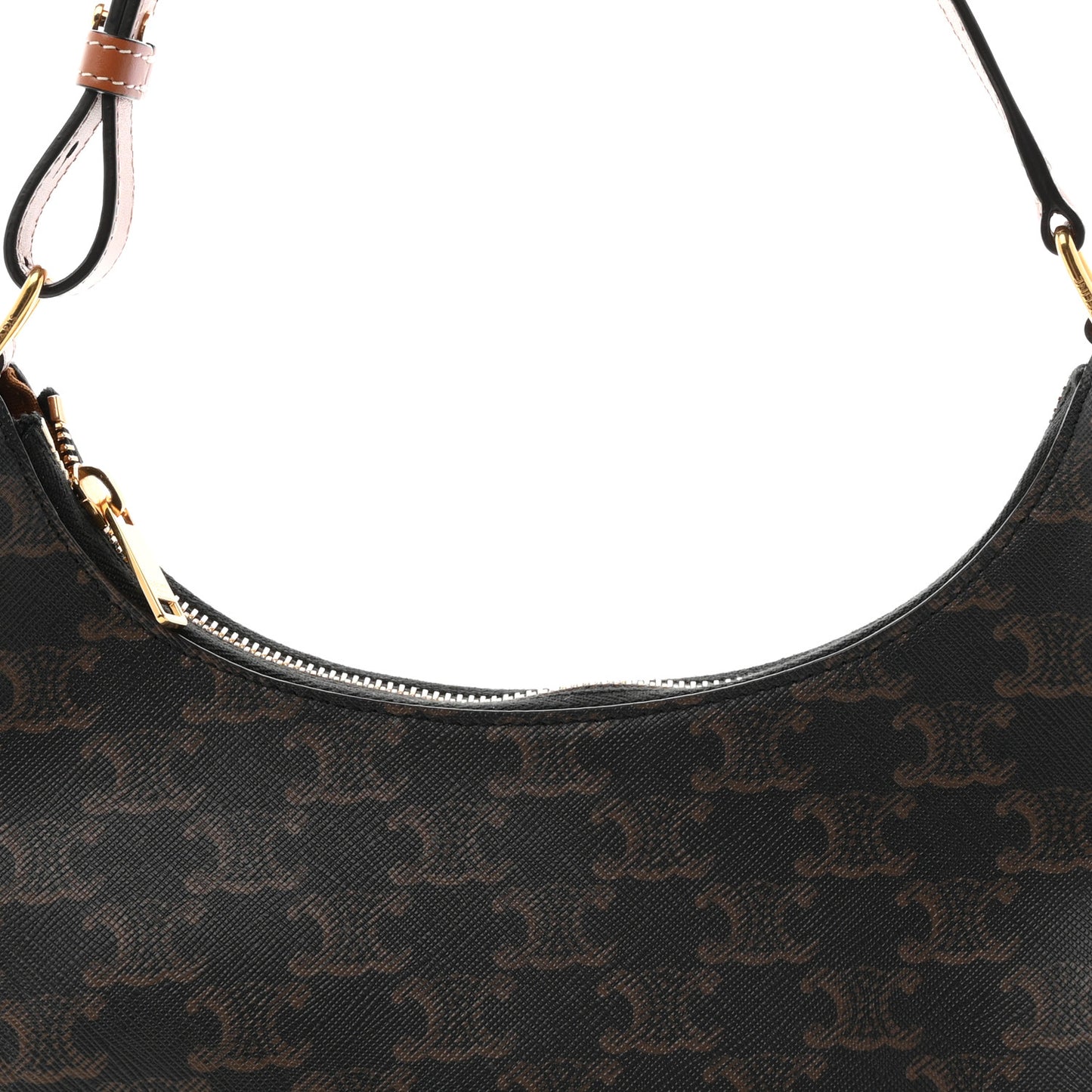 Triomphe Canvas Calfskin Ava Shoulder Bag Tan
