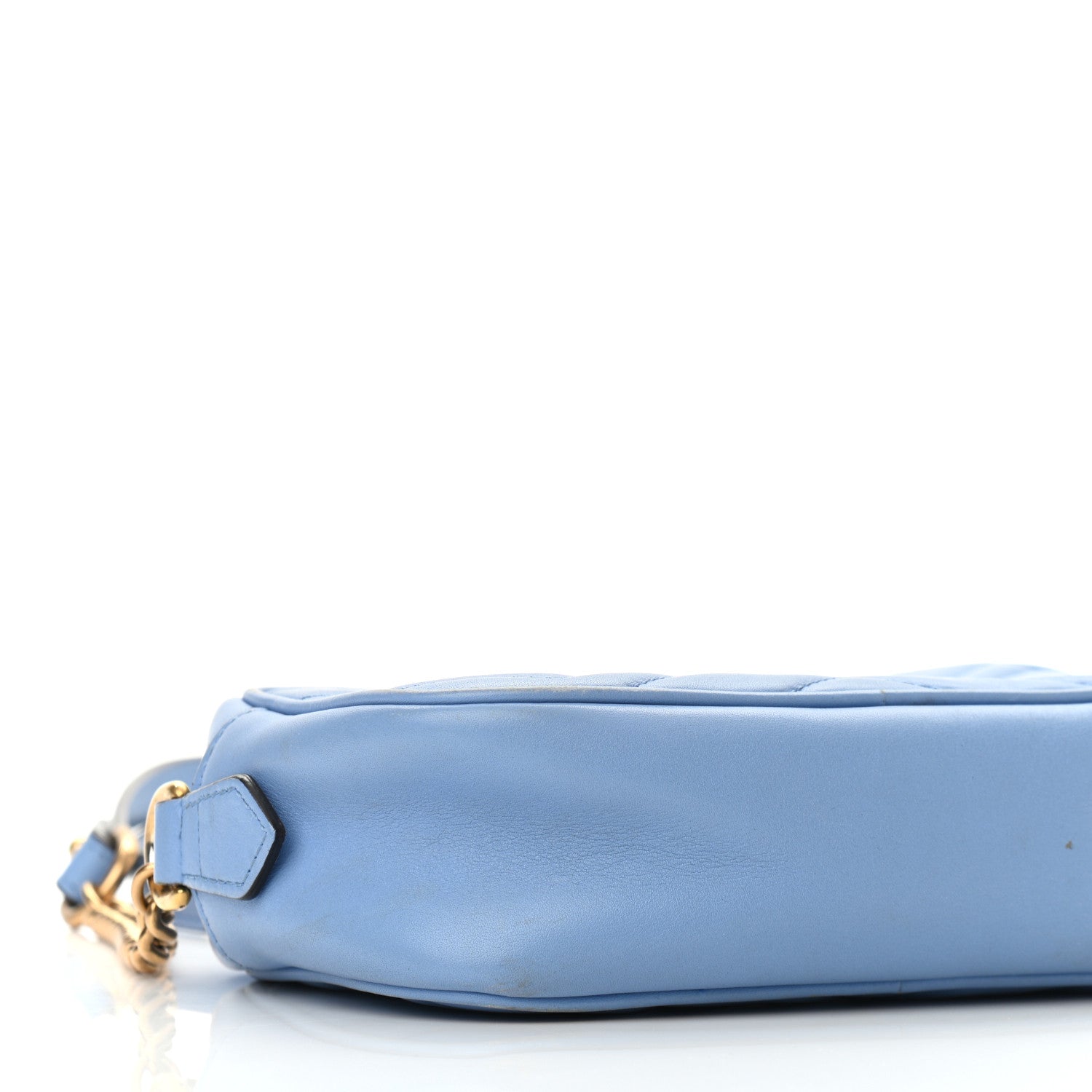 Gucci Calfskin Matelasse Mini GG Marmont Chain Shoulder Bag Clear Sky Blue 10 of 13