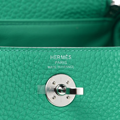 Hermes Taurillon Clemence Mini Lindy 20 Menthe 6 of 9