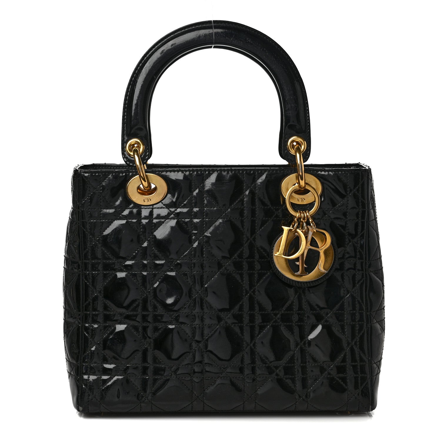 Christian Dior Patent Cannage Medium Lady Dior Black 1 of 10