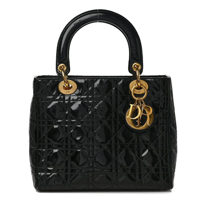 Christian Dior Patent Cannage Medium Lady Dior Black 1 of 10
