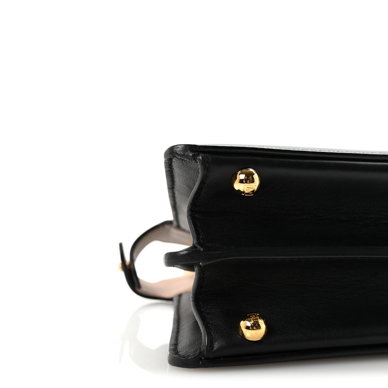 Fendi Vitello Seta Nappa Bi-Color Small Peekaboo I SEE U Satchel Black Light Rose Tortora 8 of 9