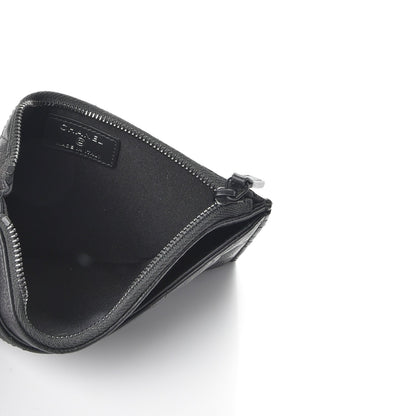 Chanel Crinkled Calfskin Quilted Classic Zip Pouch So Black 5 of 7