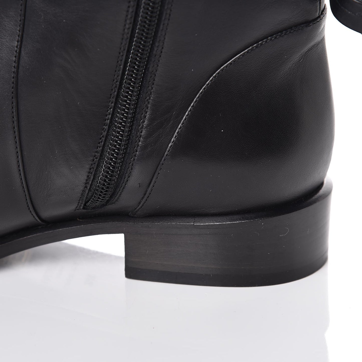 Calfskin Multi Bow Over the Knee Boots 38.5 Black
