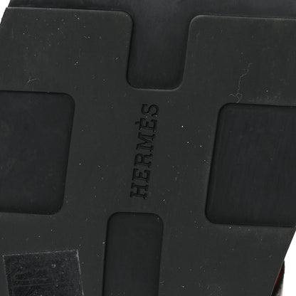 Hermes Technical Canvas Calfskin Goatskin Womens Player Sneakers 35 Rouge Black 6 of 9