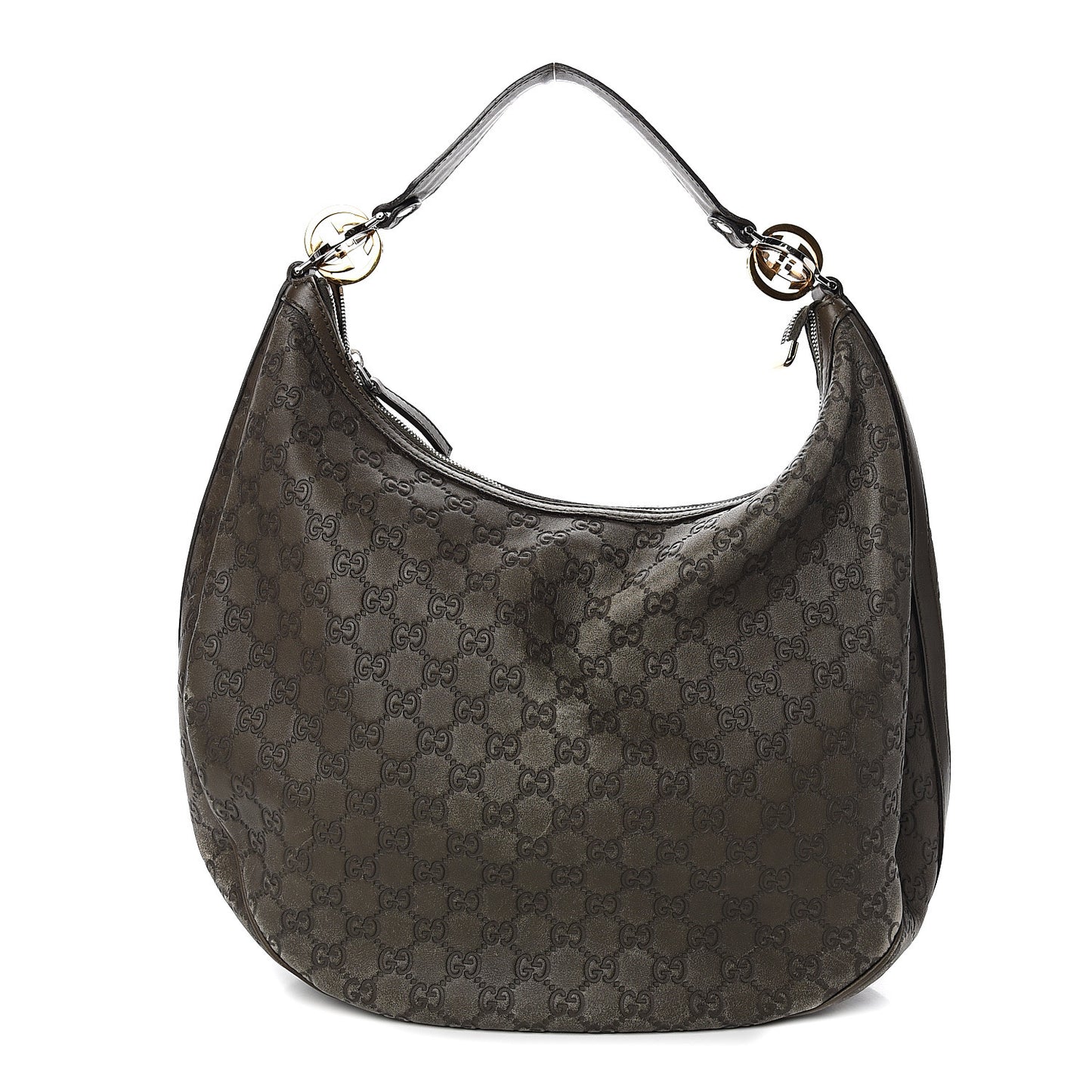 Guccissima Large GG Twins Hobo Olive Green