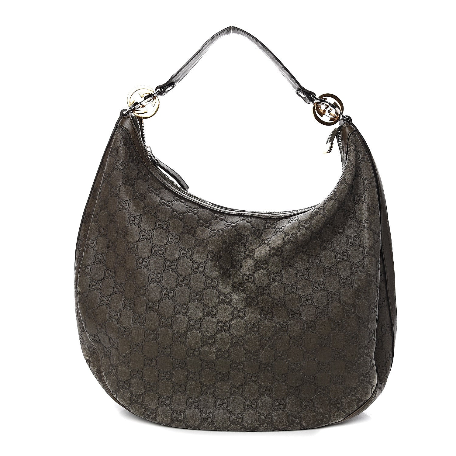 Gucci Guccissima Large GG Twins Hobo Olive Green 1 of 13