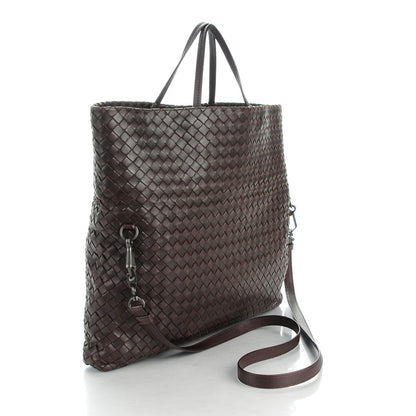 Bottega Veneta Nappa Intrecciato Fold Over Tote Ebano 3 of 8