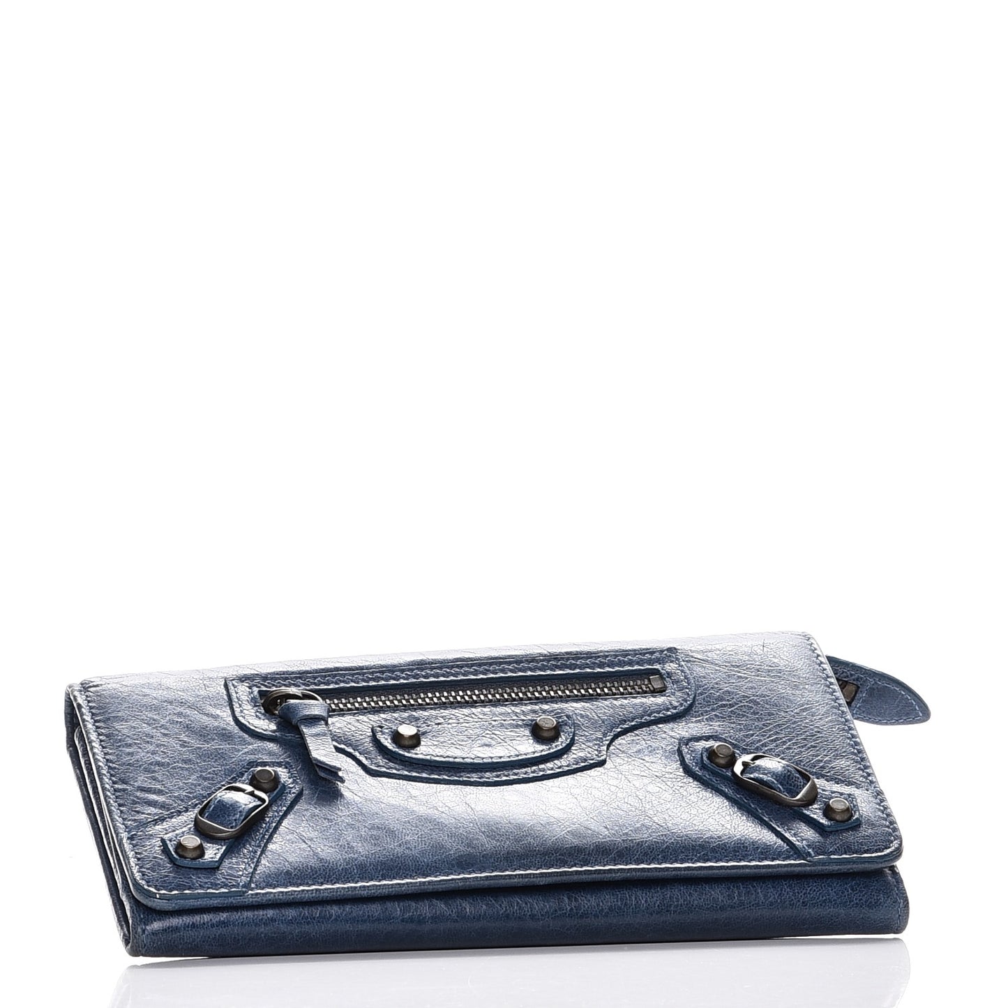 Agneau Classic Hardware Money Wallet Gris Chartreux