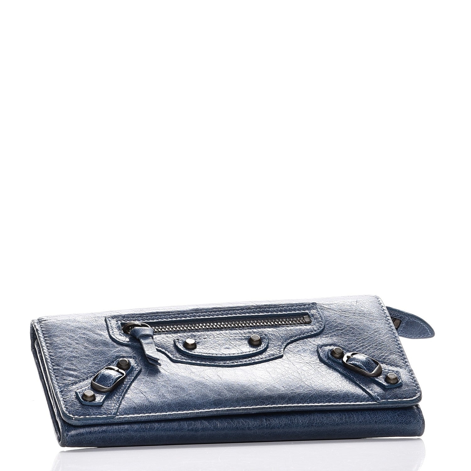 Balenciaga Agneau Classic Hardware Money Wallet Gris Chartreux 4 of 10