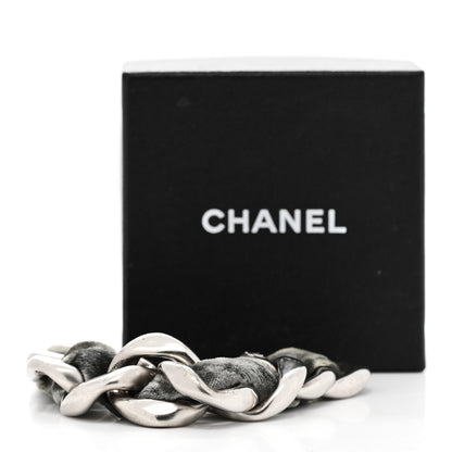 Chanel Velvet CC Chain Bracelet Grey Silver 6 of 6