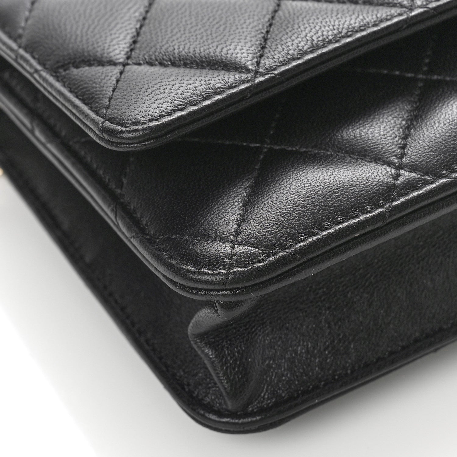 Chanel Lambskin Quilted Wallet On Chain WOC Black 8 of 10