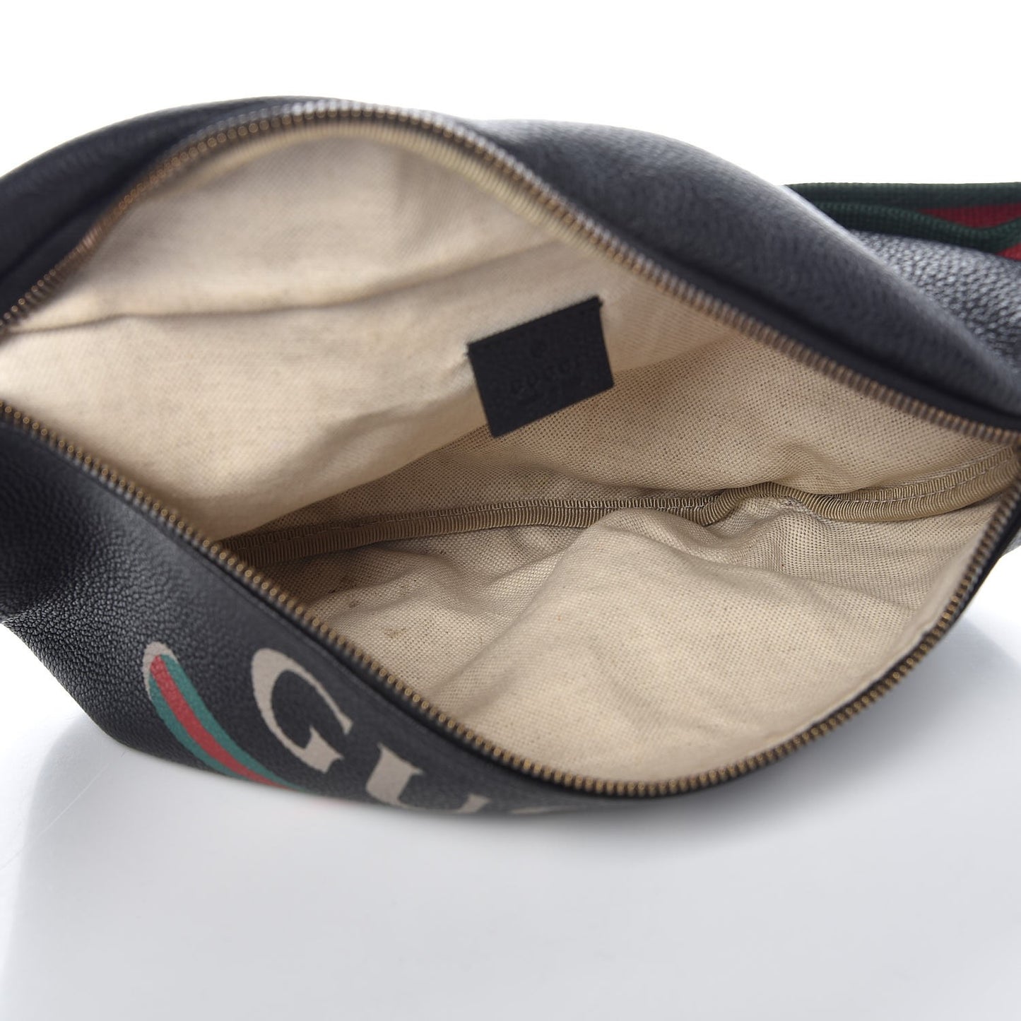 Grained Calfskin Logo Belt Bag Black